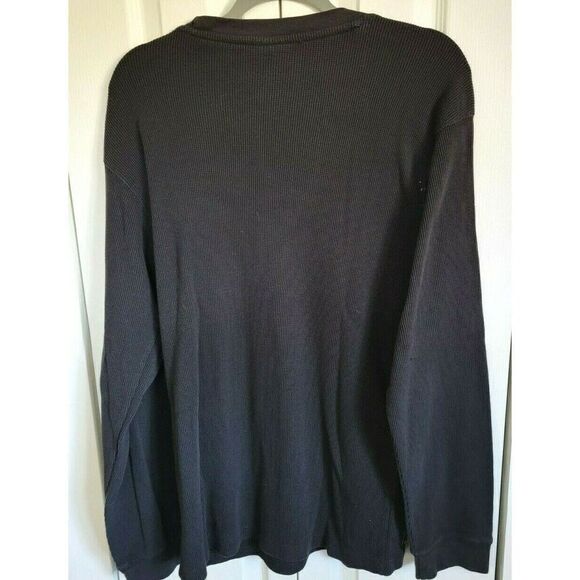 Akademiks Men's XL Black Ribbed Crewneck T-Shirt Long Sleeve‎ - Picture 2 of 5